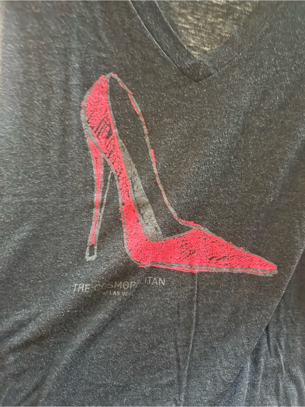 Cosmopolitan Black Tee with Pink High Heel Graphic